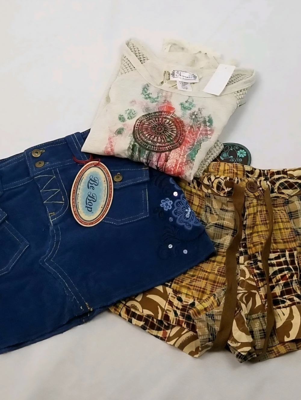 BeBop girls lot of short corduroy skort & 3/4 sleeve shirt western summer resort